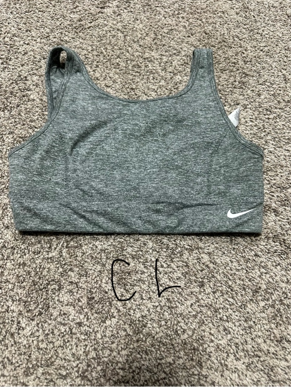 Nike Grey Heather Scoop-Back Sports Bra